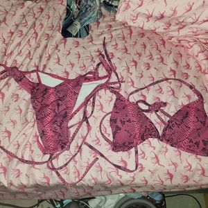 Pink snake skin Micro Bikini size L